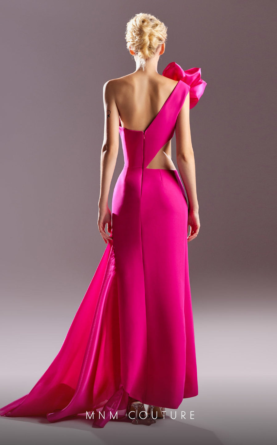 Prom Dresses Long Formal Pleated Slit Prom Dress Fuchsia