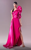 Formal Dresses Long Slit A Line Overskirt Formal Evening Dress  Fuchsia