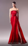 Prom Dresses Fitted Slit Long Mermaid Formal Prom Dres Red