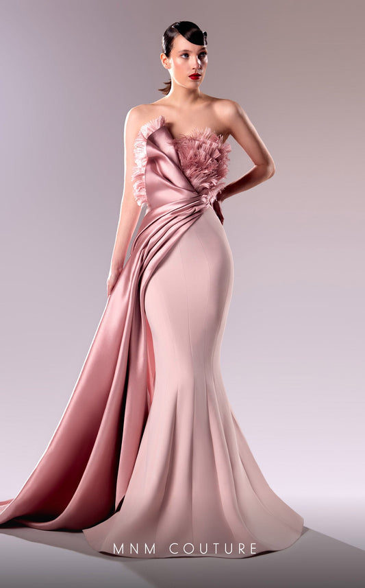Prom Dresses Pleated Long Formal Mermaid Prom Dress Pink