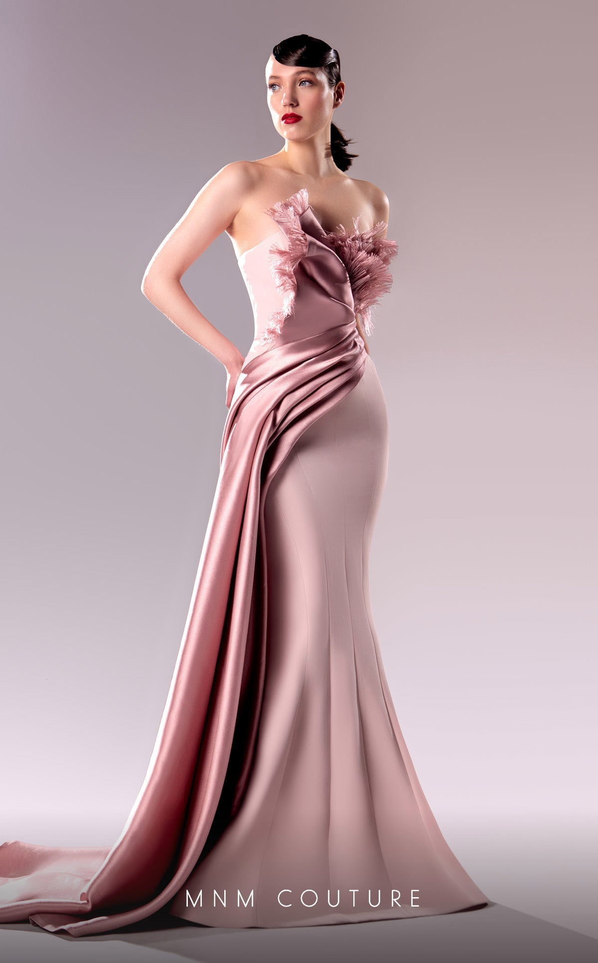 Prom Dresses Pleated Long Formal Mermaid Prom Dress Pink