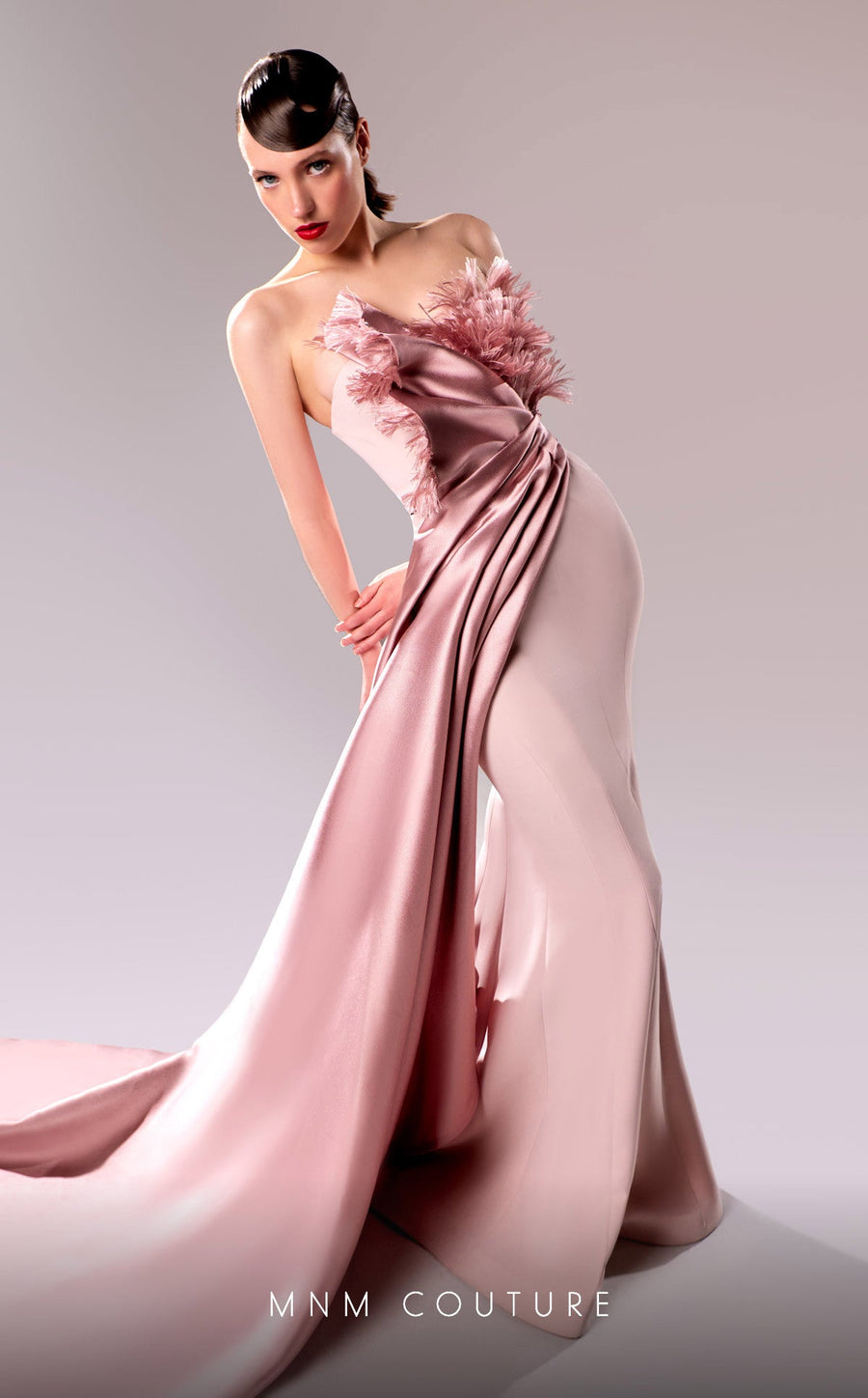 Prom Dresses Pleated Long Formal Mermaid Prom Dress Pink