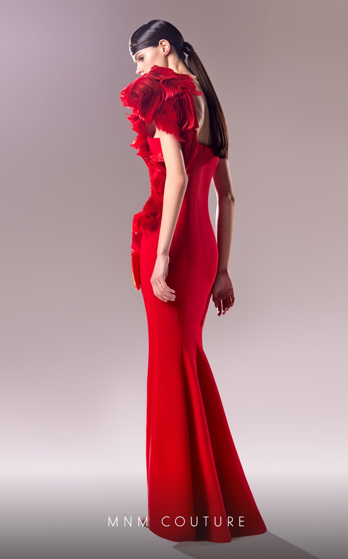 Formal Dresses Long Formal Ruffle Slit Evening Dress Red