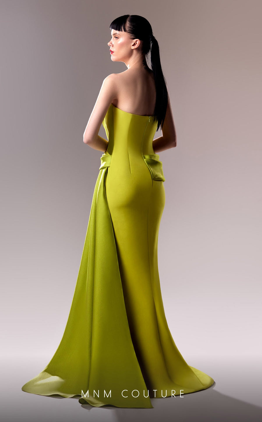 Formal Dresses Pleated Long Slit Formal Evening Dress Lime