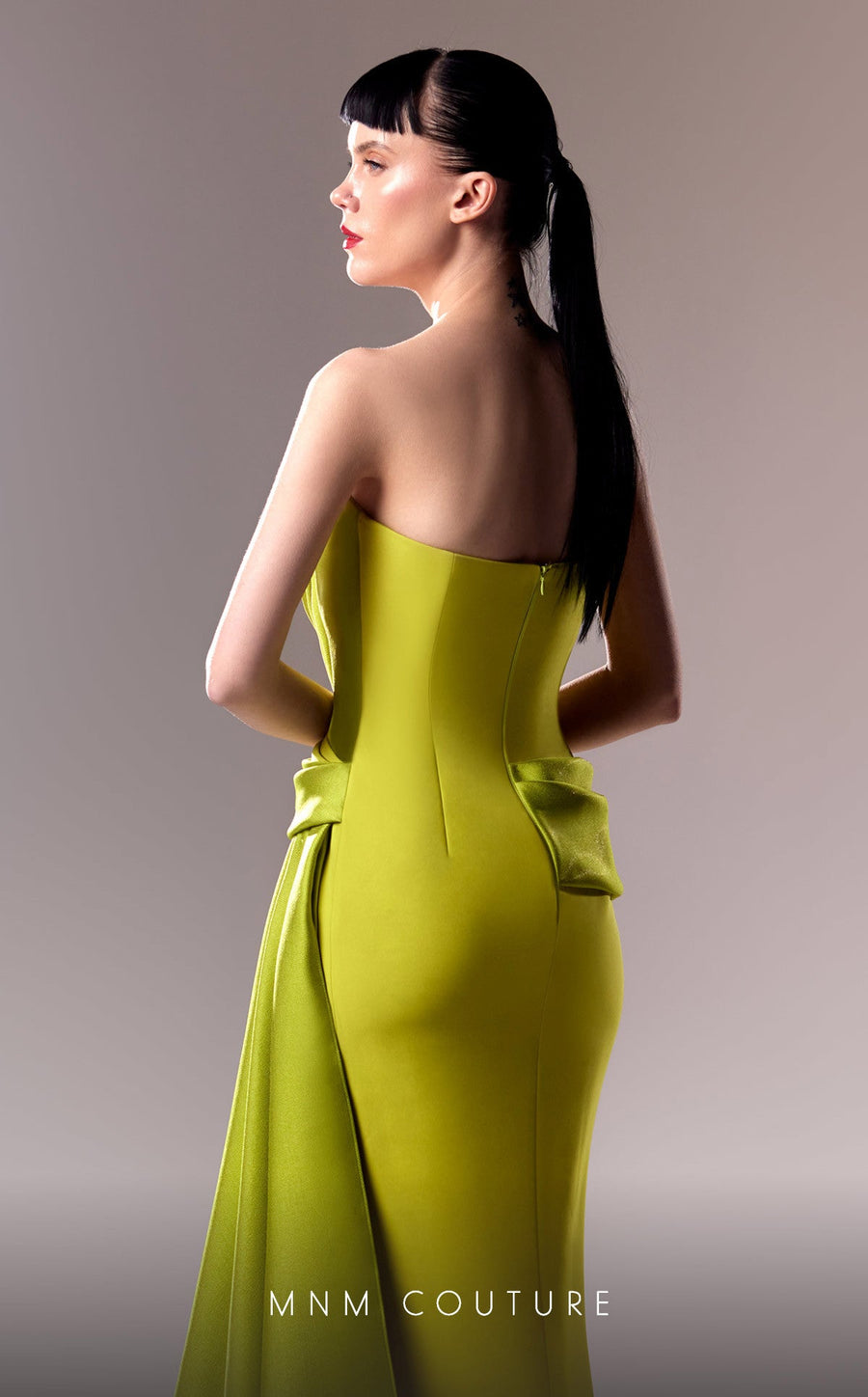 Formal Dresses Pleated Long Slit Formal Evening Dress Lime