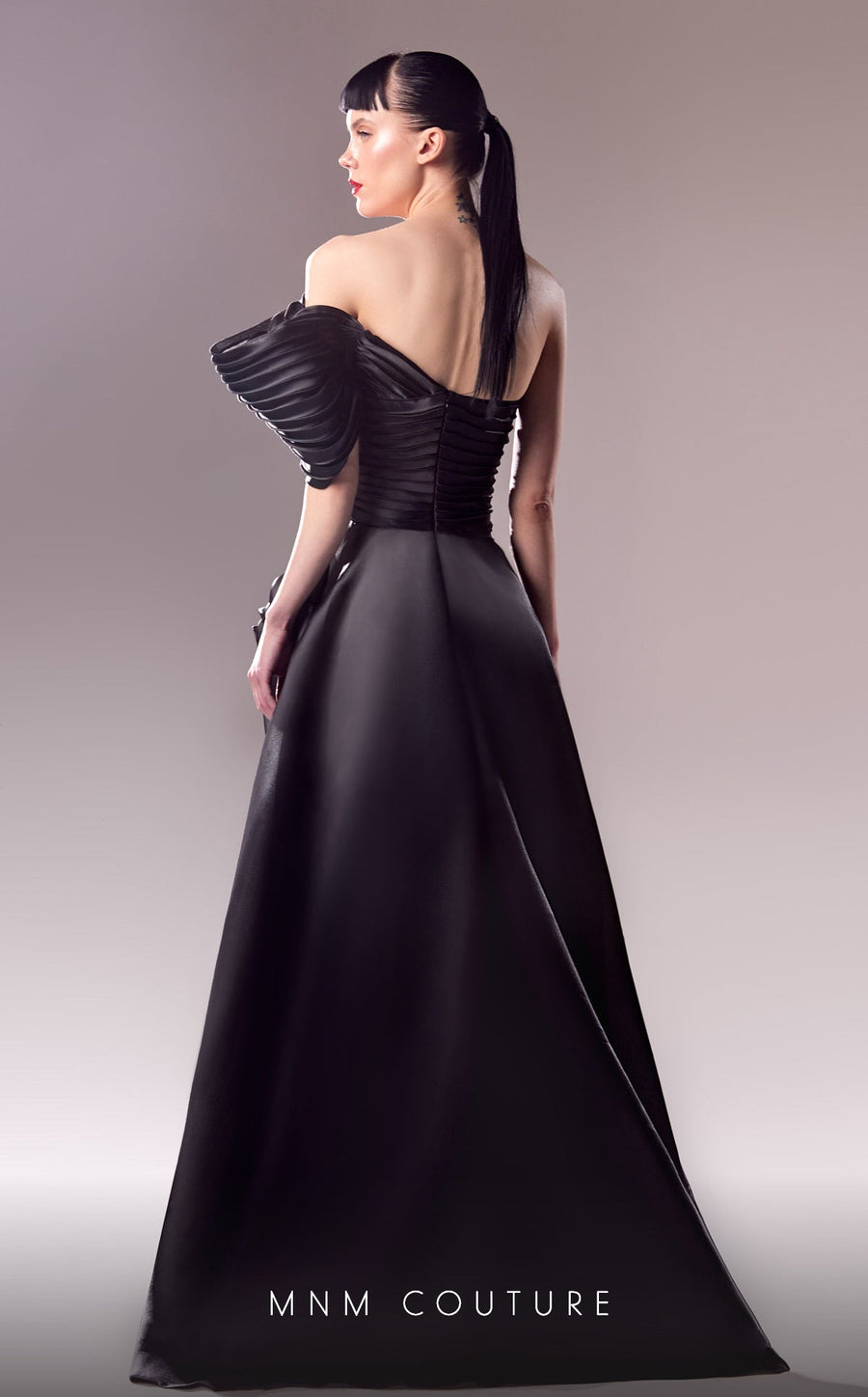 Formal Dresses Long Formal A Line Pleated Evening Dress Black