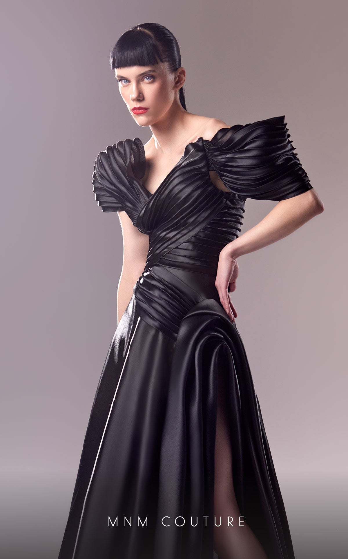 Formal Dresses Long Formal A Line Pleated Evening Dress Black