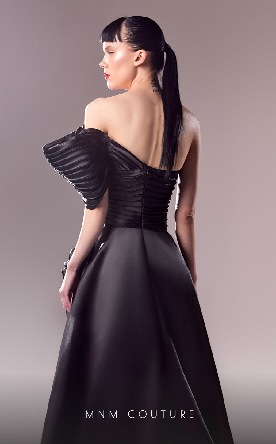 Formal Dresses Long Formal A Line Pleated Evening Dress Black