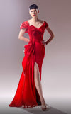 Formal Dresses Prom Long Formal Fitted Slit Evening Dress Red