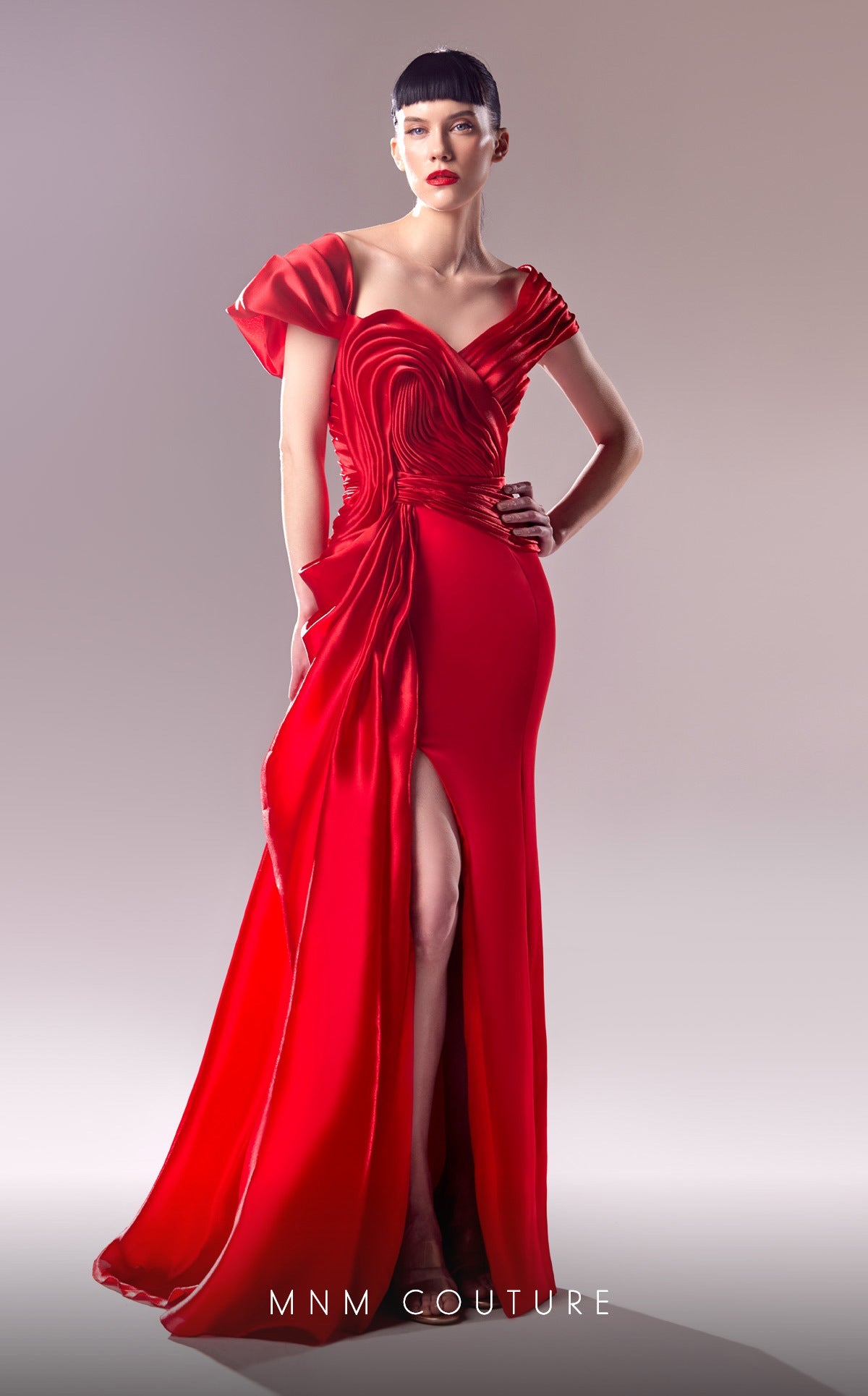 Formal Dresses Prom Long Formal Fitted Slit Evening Dress Red