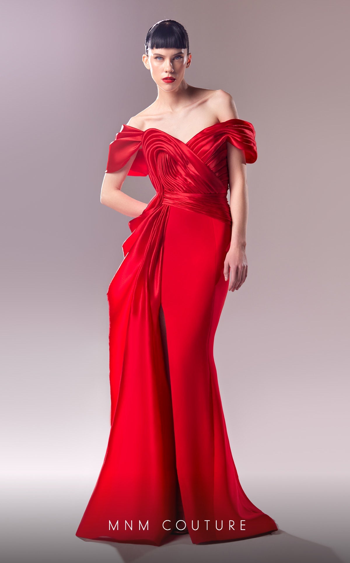 Formal Dresses Prom Long Formal Fitted Slit Evening Dress Red