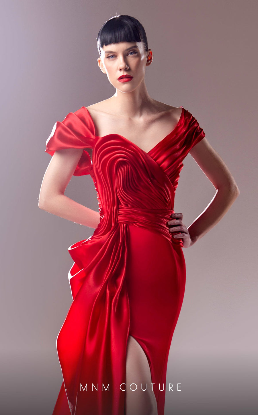 Formal Dresses Prom Long Formal Fitted Slit Evening Dress Red