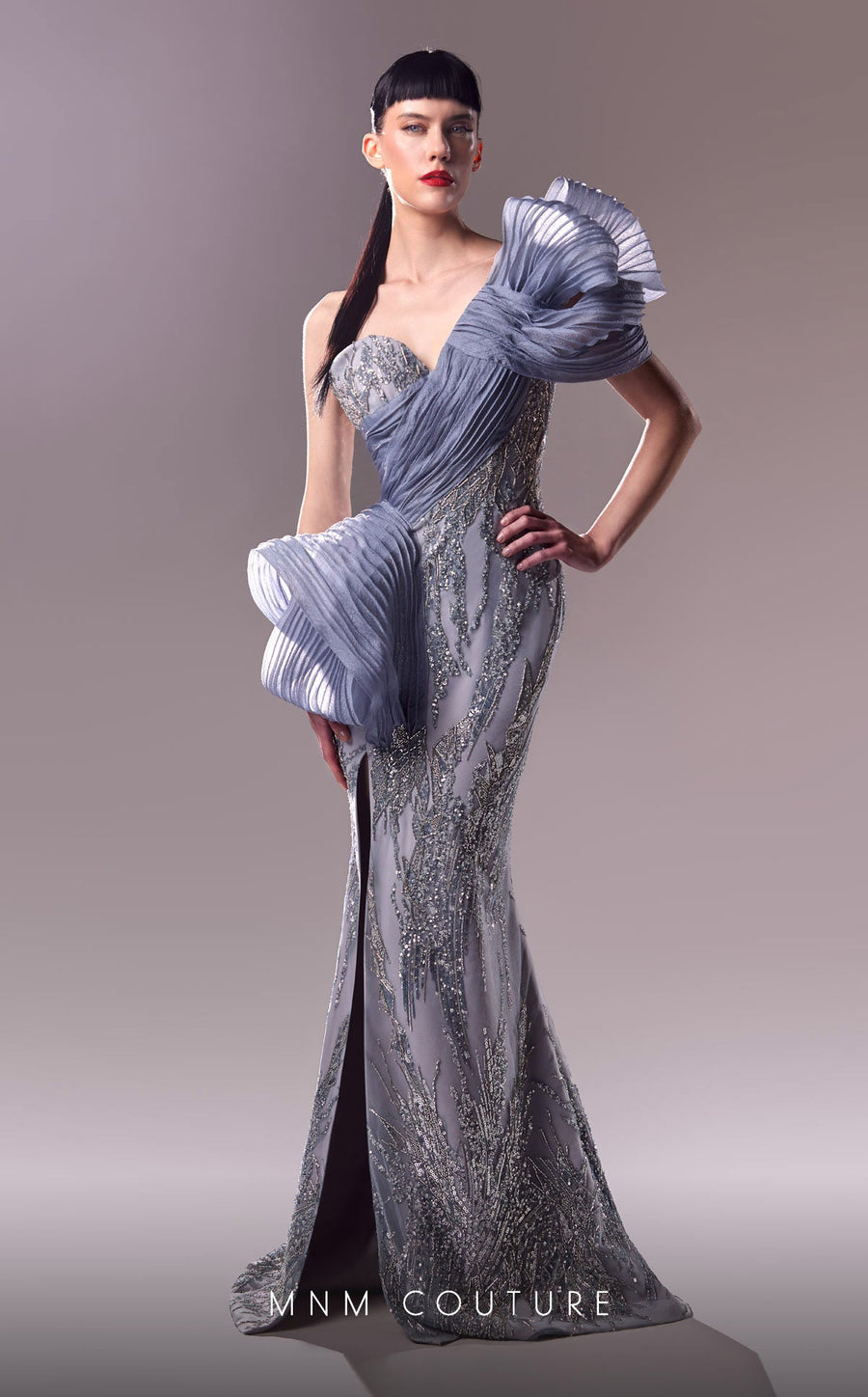 Formal Dresses Long Evening Gown Beaded Lace Fitted Formal Dress  Blue