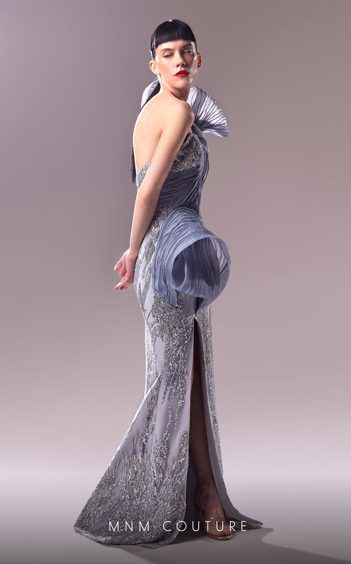 Formal Dresses Long Evening Gown Beaded Lace Fitted Formal Dress  Blue