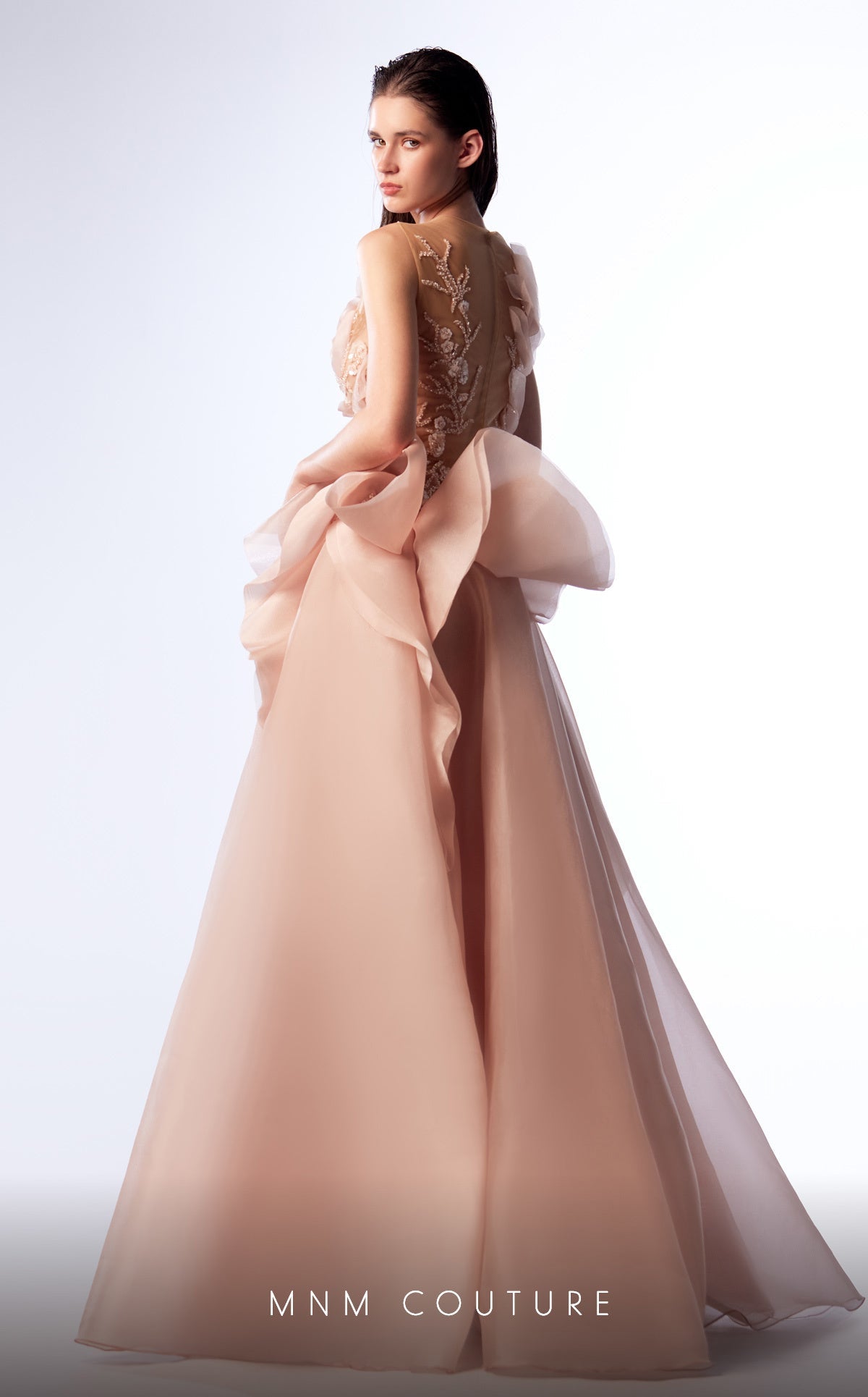 Formal Dresses A Line Long Formal Ruffled Peplum Evening Prom Dress Beige