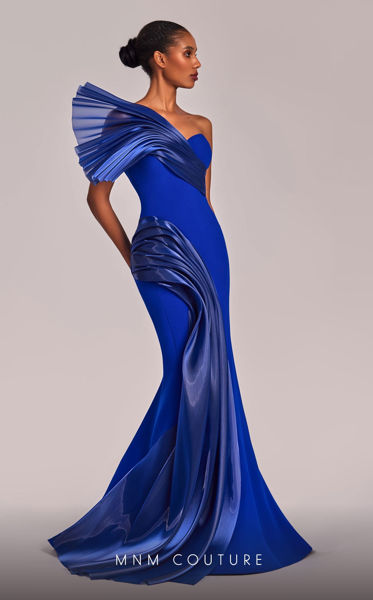 Formal Dresses Mermaid Fit Long Formal Metallic Prom Dress Royal Blue