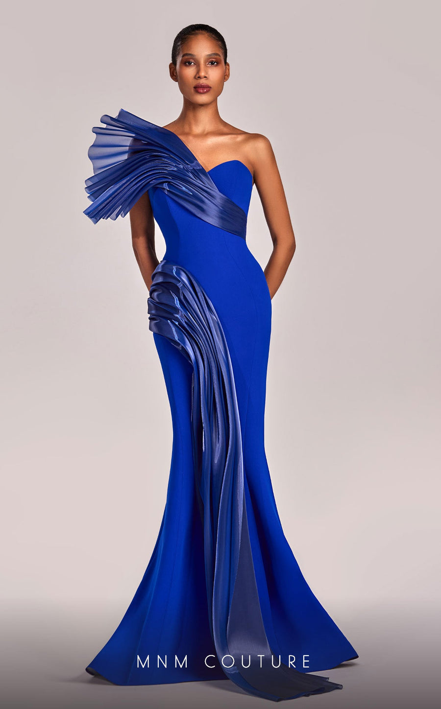 Formal Dresses Mermaid Fit Long Formal Metallic Prom Dress Royal Blue