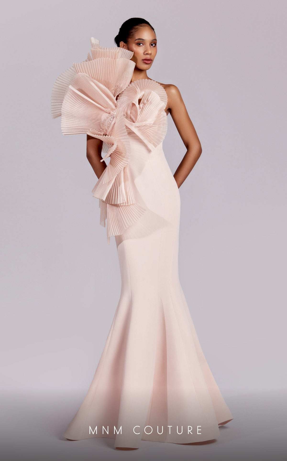 Formal Dresses Long Formal Pleated Ruffle Mermaid Evening Dress Salmon