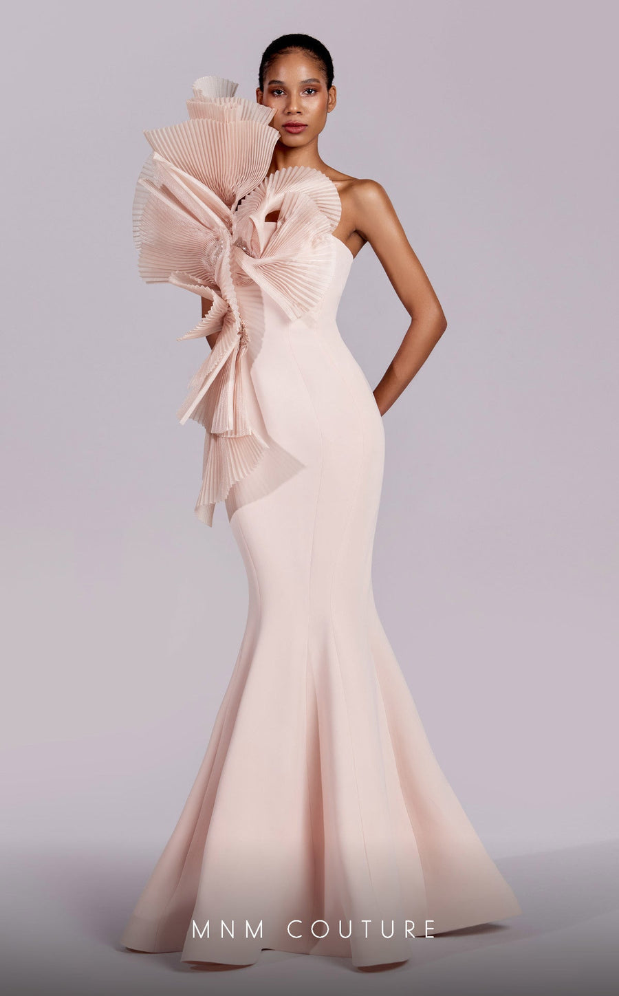 Formal Dresses Long Formal Pleated Ruffle Mermaid Evening Dress Salmon