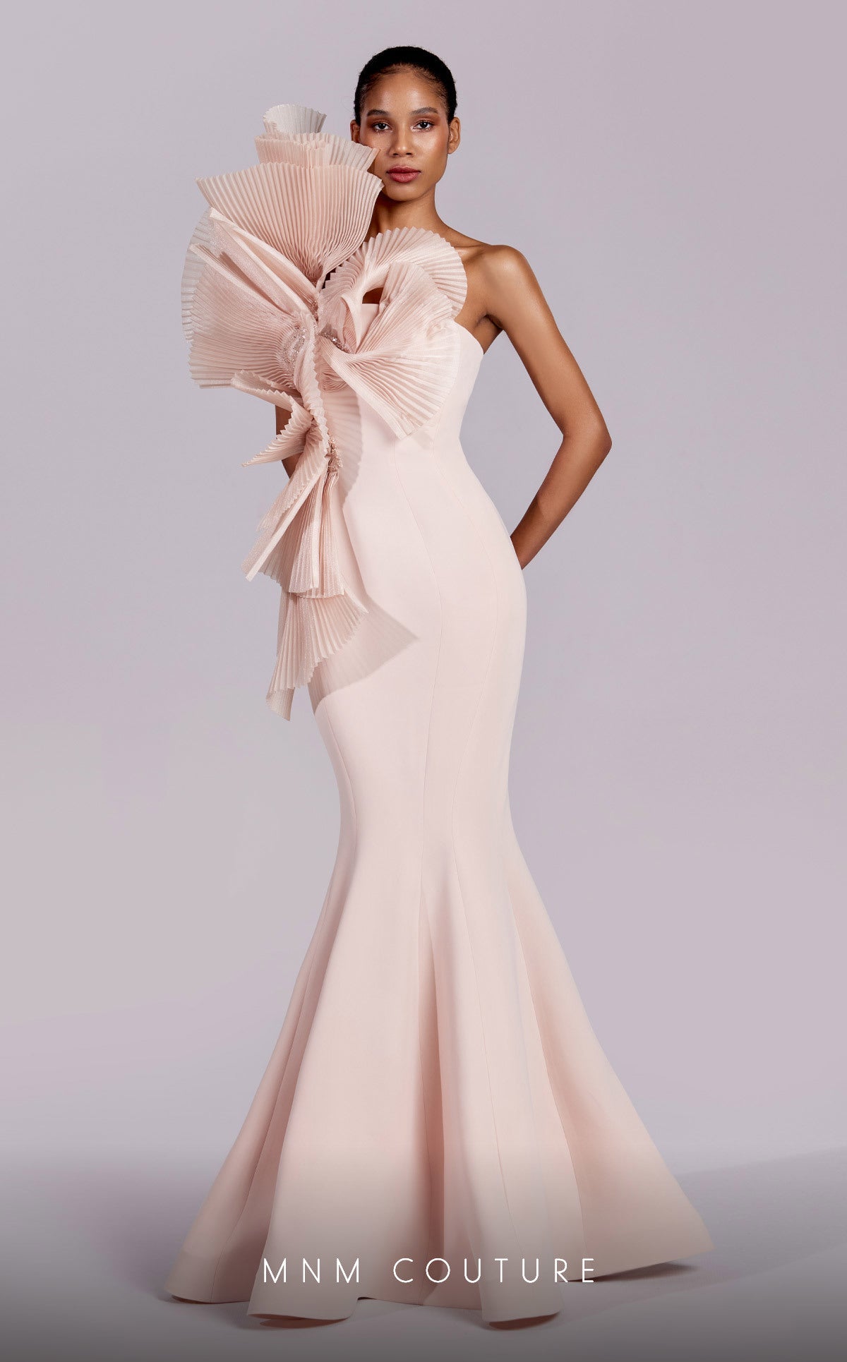 Formal Dresses Long Formal Pleated Ruffle Mermaid Evening Dress Salmon