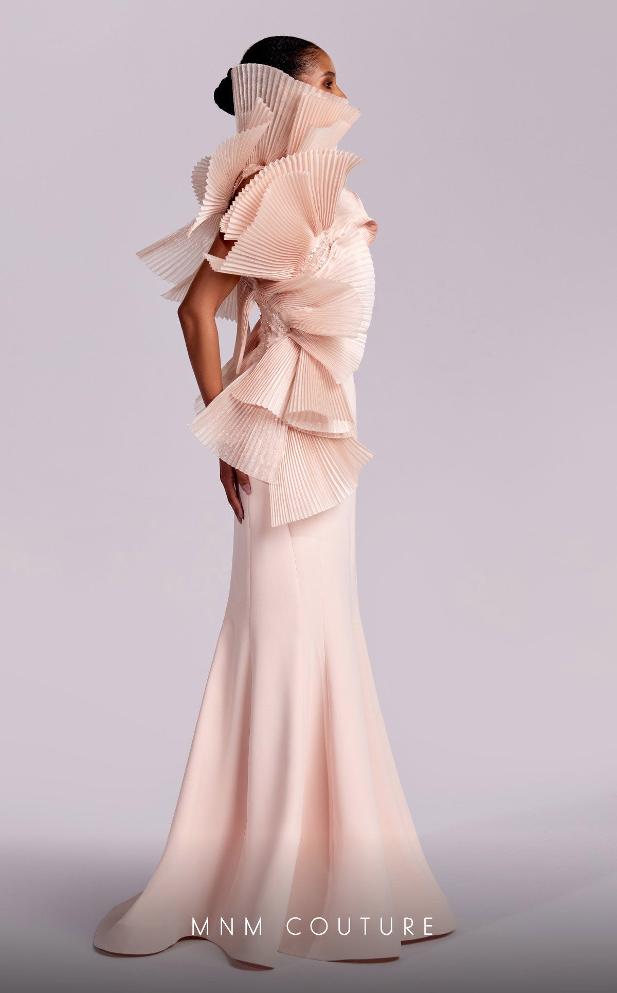 Formal Dresses Long Formal Pleated Ruffle Mermaid Evening Dress Salmon