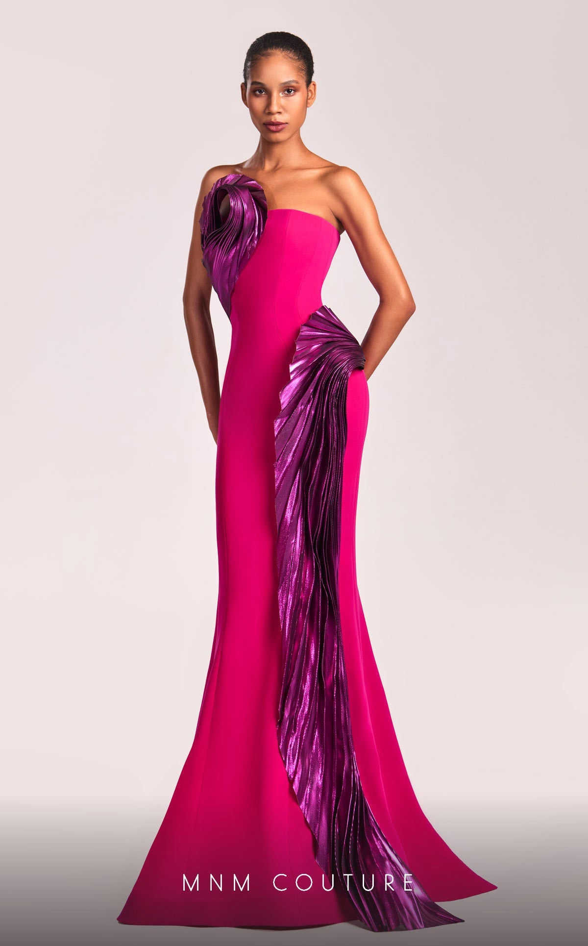 Formal Dresses Long Mermaid Metallic Formal Prom Dress Fuchsia