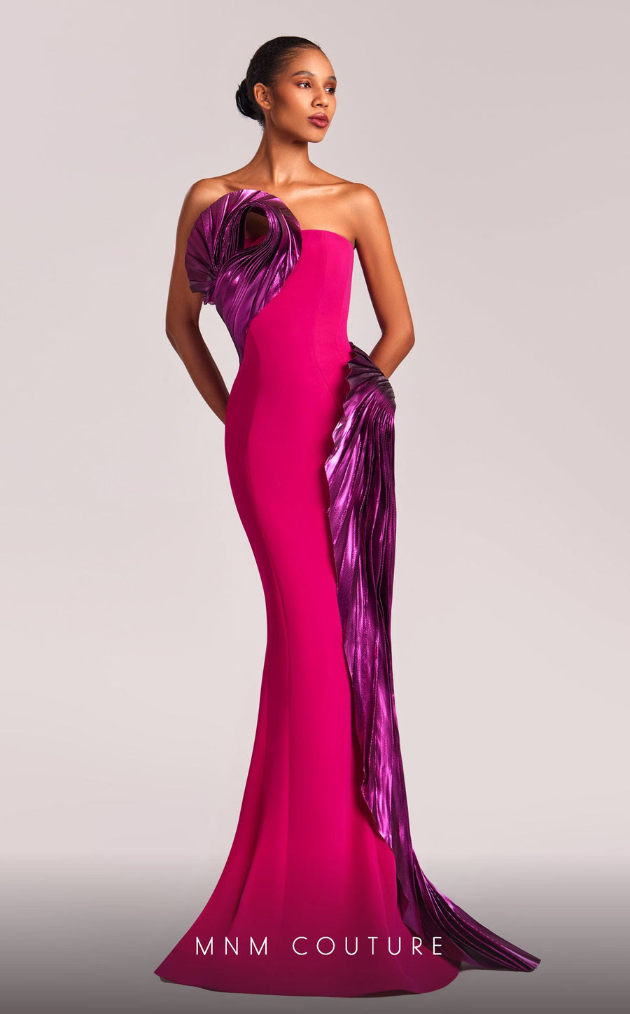 Formal Dresses Long Mermaid Metallic Formal Prom Dress Fuchsia