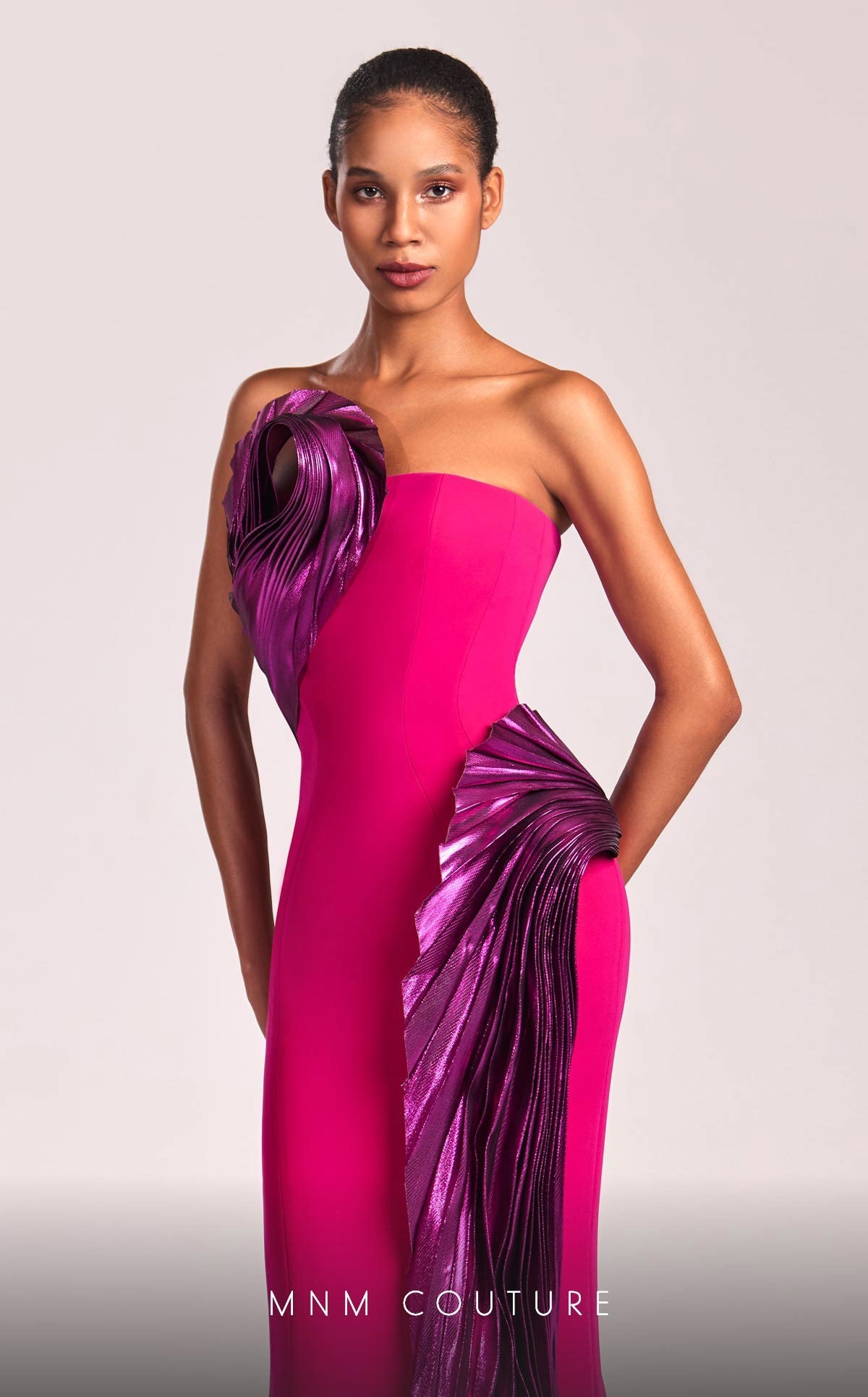 Formal Dresses Long Mermaid Metallic Formal Prom Dress Fuchsia