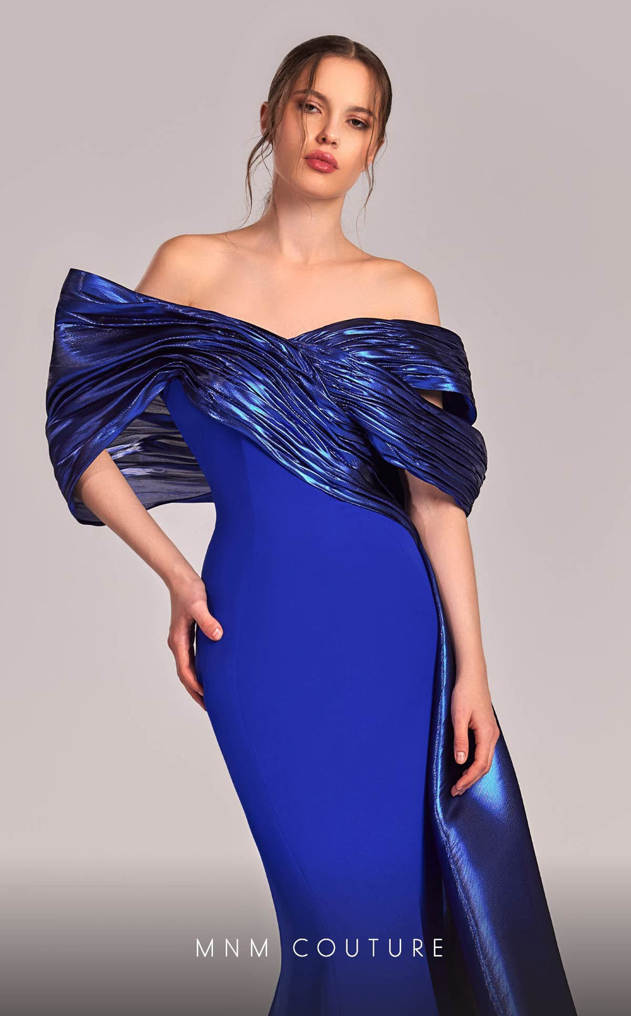Formal Dresses Mermaid Fit Long Formal Metallic Evening Dress Royal Blue