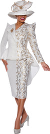 Mother of the Bride Dresses Overskirt Mother of the Bride Long Sleeve Dress White/Gold