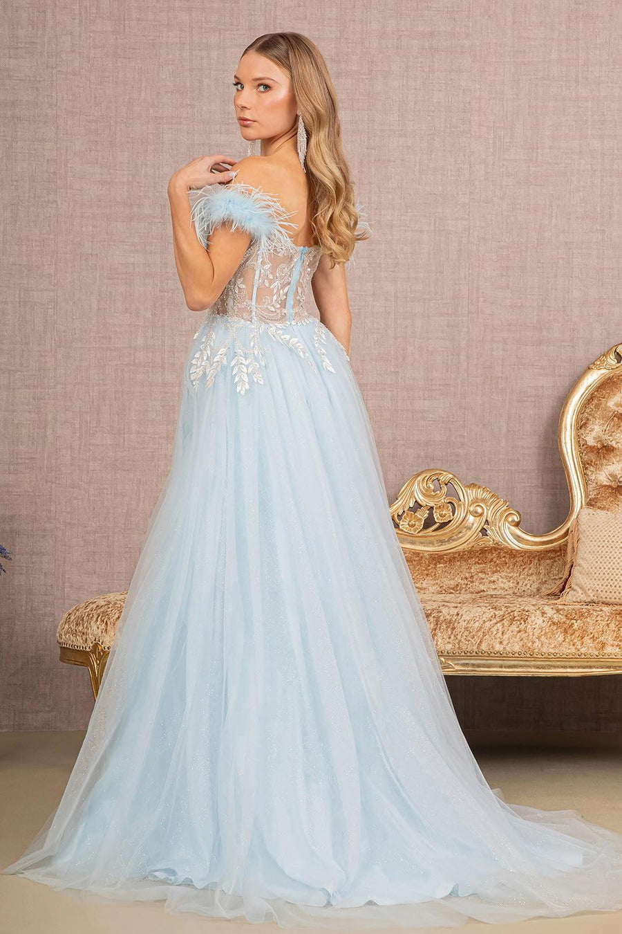 Prom Dresses Prom Long Off Shoulder Gown Baby Blue