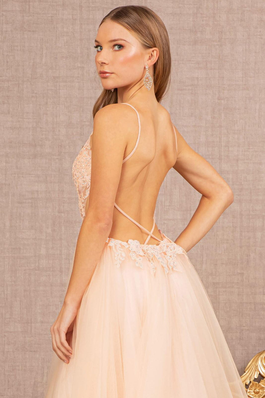 Prom Dresses Long Spaghetti A Line Prom Dress Blush