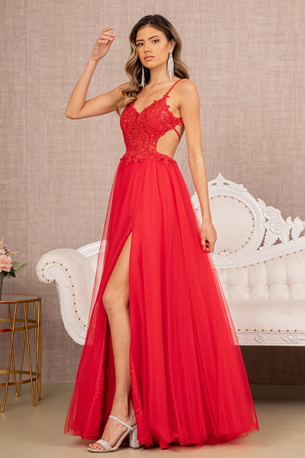 Prom Dresses Long Spaghetti A Line Prom Dress Red