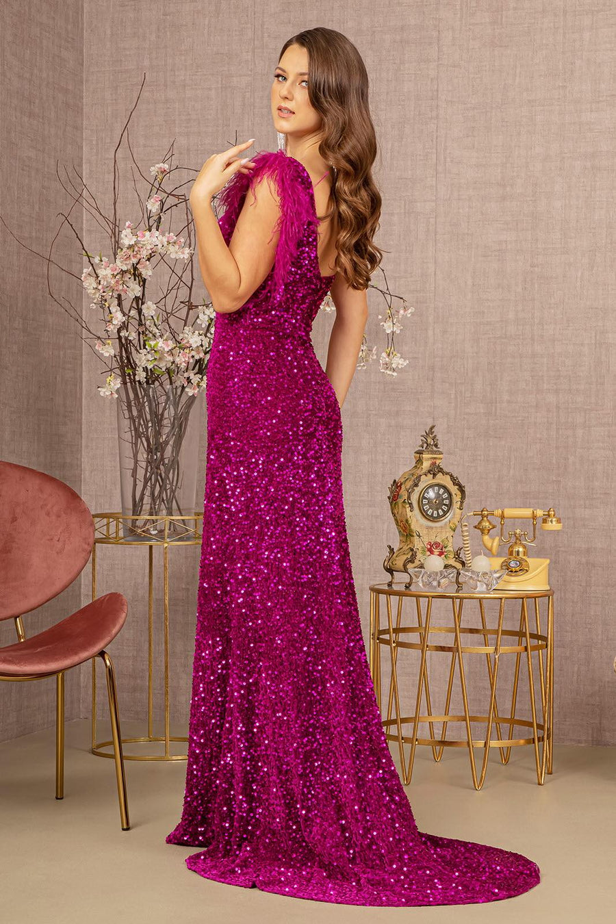 Prom Dresses Prom Long Velvet Mermaid Gown Magenta
