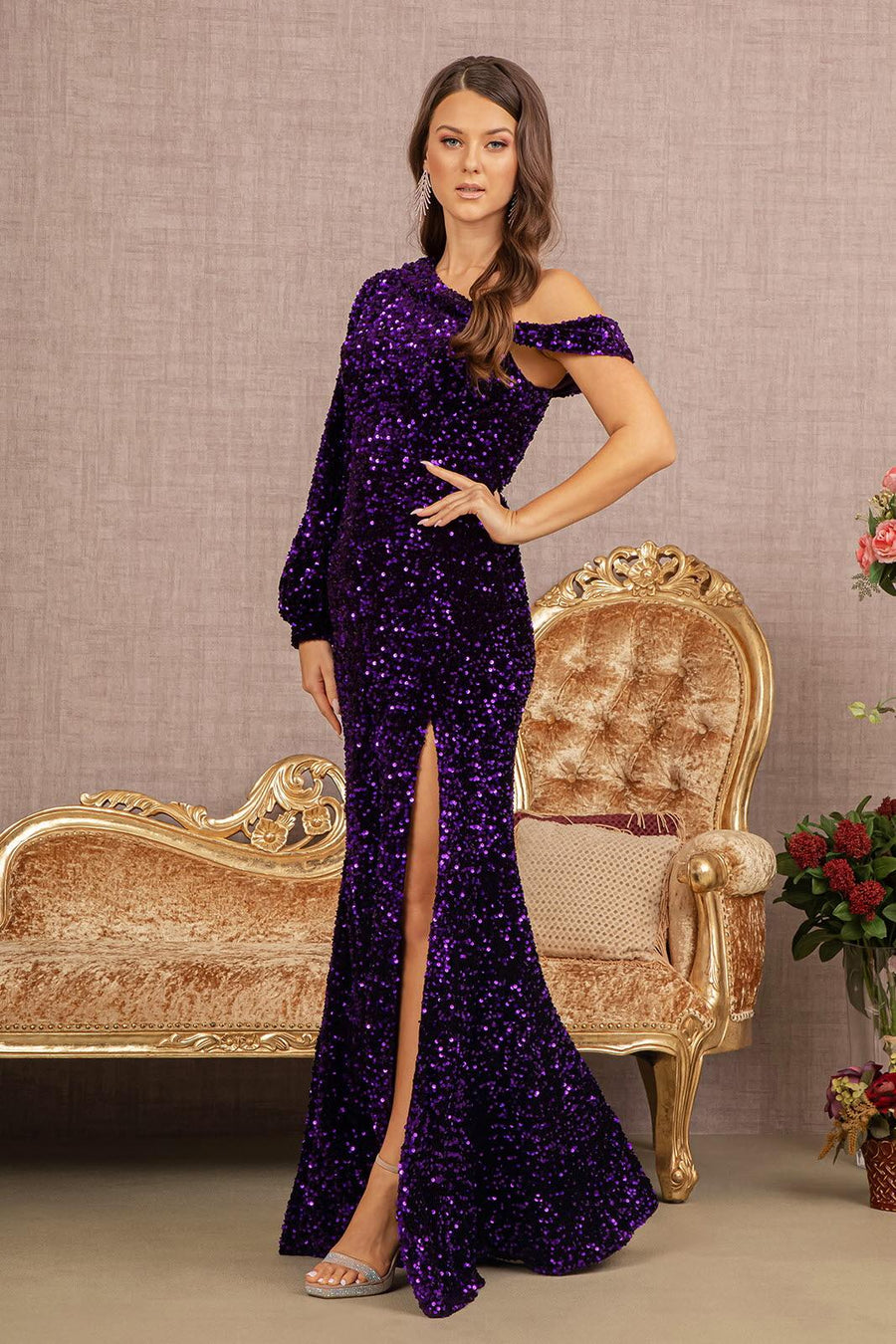 Prom Dresses Prom Long One Shoulder Formal Gown Purple