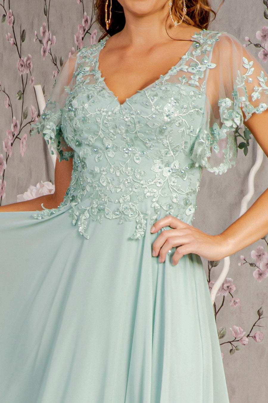 Mother of the Bride Dresses 3D Flower A line Long Mother of the Bride Dress Sage