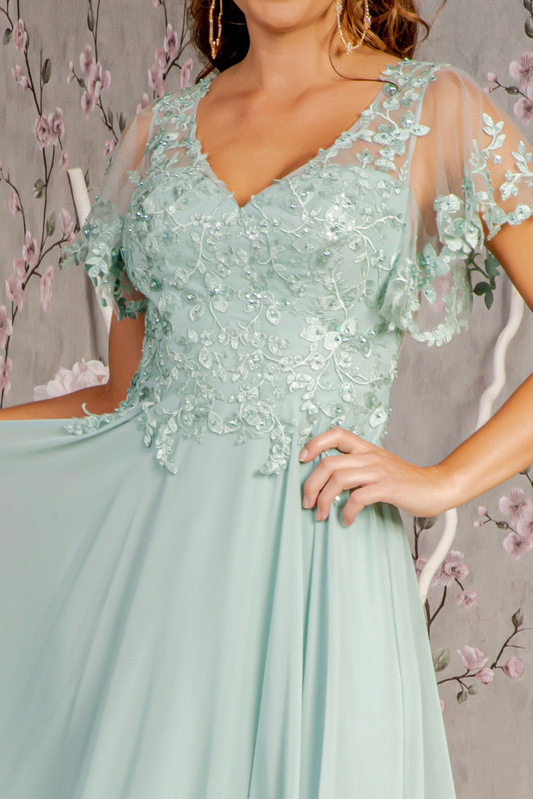 Mother of the Bride Dresses 3D Flower A line Long Mother of the Bride Dress Sage