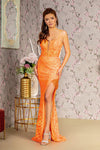 Prom Dresses Prom Mermaid Side Slit Long Dress Orange