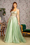 Prom Dresses Prom Corset Bodice  A line Long Dress Sage