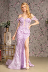 Prom Dresses Flower Sequin Mermaid Prom Long Dress Lilac