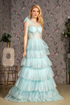 Prom Dresses Prom Glitter A line Long Dress Baby Blue
