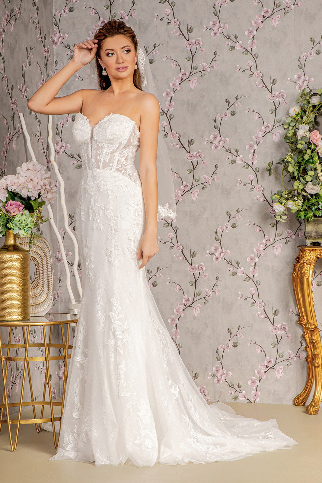 Wedding Dresses Glitter Mermaid Wedding Gown White