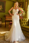 Wedding Dresses Beaded Long Glitter Sequin Wedding Dress Off White