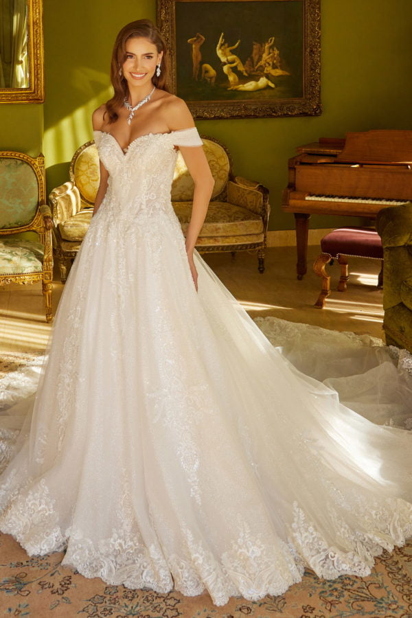 Wedding Dresses A Line Long Bridal Gown Wedding Dress Ivory