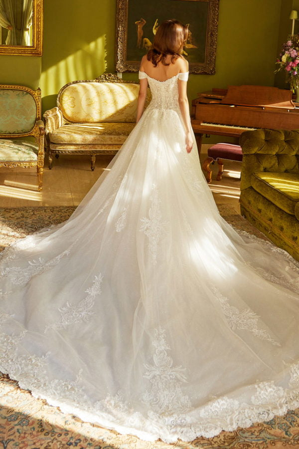 Wedding Dresses A Line Long Bridal Gown Wedding Dress Ivory