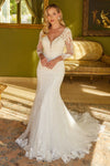 Wedding Dresses Long Beaded Sequin Wedding Dress Off White