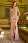 Prom Dresses Glitter Prom Long Formal Dress Rose Gold