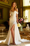 Wedding Dresses Simple Long Fitted Wedding Dress Ivory