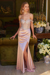 Prom Dresses Prom Fitted Long Formal Corset Dress Rose Gold