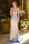 Prom Dresses Long Formal Pleated Corset Prom Dress Silver